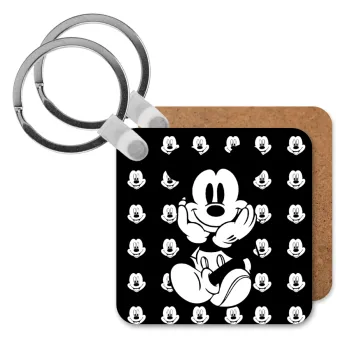 Mickey, Μπρελόκ Ξύλινο τετράγωνο MDF