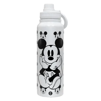 Mickey, Θερμός 1L Ανοξείδωτο με Βάση Κινητού & Διπλά Τοιχώματα