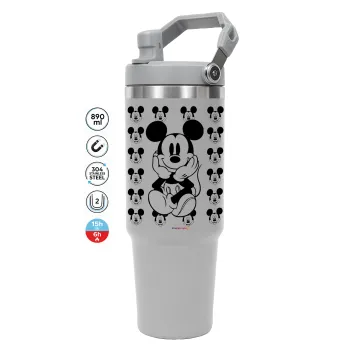 Mickey, ΓΚΡΙ χρώματος Θερμός Ανοξείδωτο 890ml (30oz) με χερούλι