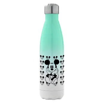 Mickey, Μεταλλικό παγούρι θερμός Πράσινο/Λευκό (Stainless steel), διπλού τοιχώματος, 500ml