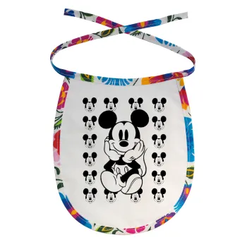 Mickey, Σαλιάρα μωρού αλέκιαστη με κορδόνι Χρωματιστή