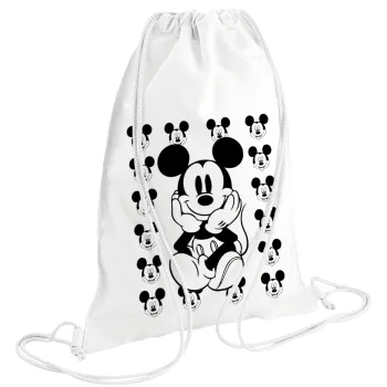Mickey, Backpack pouch GYMBAG white (28x40cm)