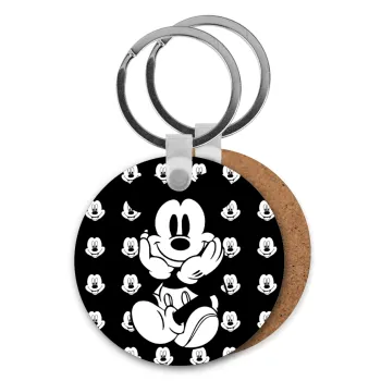 Mickey, Μπρελόκ Ξύλινο στρογγυλό MDF Φ5cm