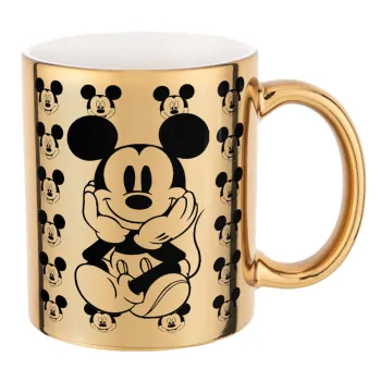 Mickey, Mug ceramic, gold mirror, 330ml