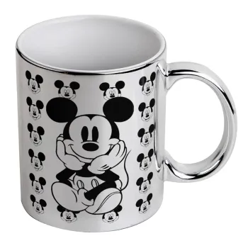 Mickey, Κούπα κεραμική, ασημένια καθρέπτης, 330ml