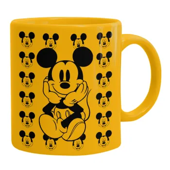 Mickey, Κούπα, κεραμική κίτρινη, 330ml