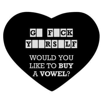 Wheel of fortune, go f..k yourself, Mousepad heart 23x20cm
