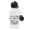 Metal water bottle, White, aluminum 500ml