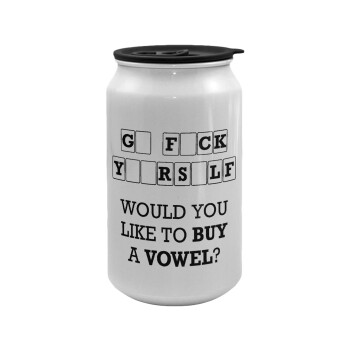 Wheel of fortune, go f..k yourself, Κούπα ταξιδιού μεταλλική με καπάκι (tin-can) 500ml