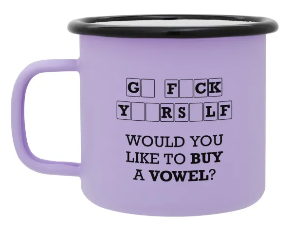 Wheel of fortune — Metal enamel mug, matte light pastel purple, 360ml