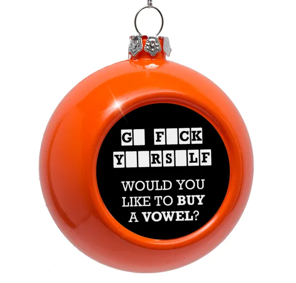 Wheel of fortune — Orange Christmas tree ornament bauble 8cm