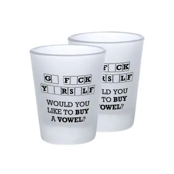 Wheel of fortune, go f..k yourself, Σφηνοπότηρα γυάλινα 45ml του πάγου (2 τεμάχια)