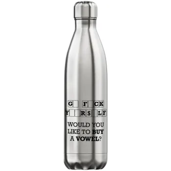 Wheel of fortune, go f..k yourself, Μεταλλικό παγούρι θερμός Inox (Stainless steel), διπλού τοιχώματος, 750ml