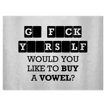 Wheel of fortune, go f..k yourself, Επιφάνεια κοπής γυάλινη (38x28cm)