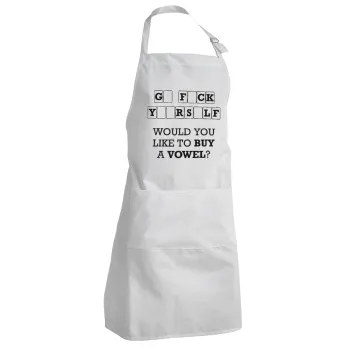 Wheel of fortune, go f..k yourself, Ποδιά Σεφ Ολόσωμη Ενήλικων (με ρυθμιστικά και 2 τσέπες)