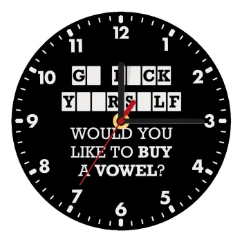 Wheel of fortune, go f..k yourself, Ρολόι τοίχου ξύλινο (20cm)