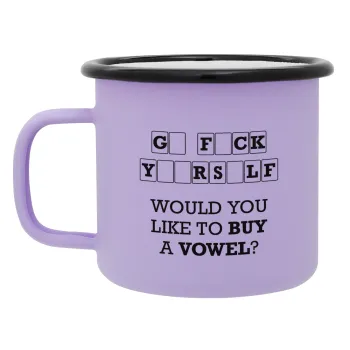 Wheel of fortune, go f..k yourself, Κούπα Μεταλλική εμαγιέ ΜΑΤ Light Pastel Purple 360ml