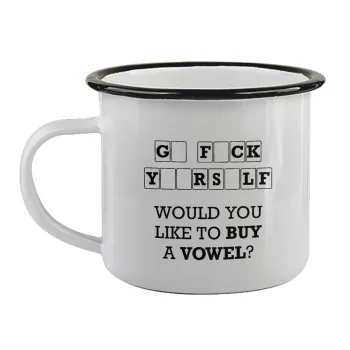 Wheel of fortune, go f..k yourself, Κούπα εμαγιέ με μαύρο χείλος 360ml
