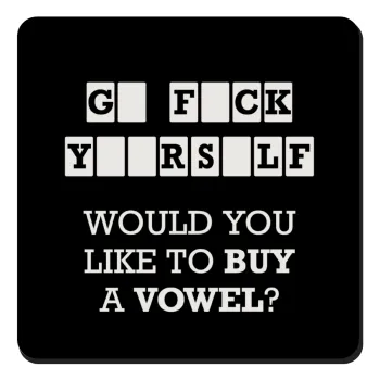 Wheel of fortune, go f..k yourself, Τετράγωνο μαγνητάκι ξύλινο 9x9cm