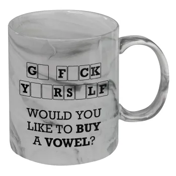 Wheel of fortune, go f..k yourself, Mug ceramic marble style, 330ml