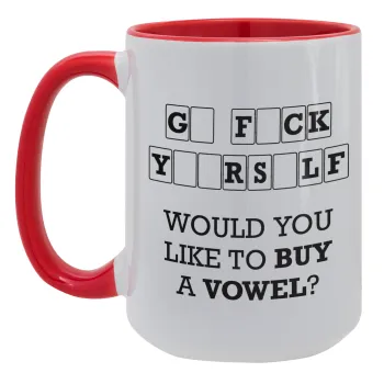 Wheel of fortune, go f..k yourself, Κούπα Mega 15oz, κεραμική Κόκκινη, 450ml