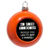 Orange Christmas tree ornament bauble 8cm