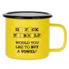Metallic enamel MATT Yellow cup 360ml