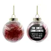 Transparent Christmas tree ball ornament with red filling 8cm