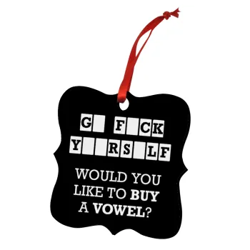 Wheel of fortune, go f..k yourself, Christmas ornament polygon wooden 7.5cm