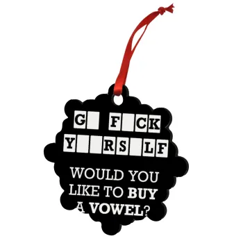 Wheel of fortune, go f..k yourself, Christmas ornament snowflake wooden 7.5cm