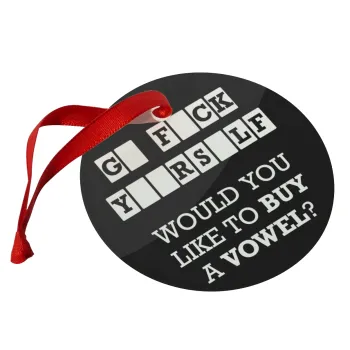 Wheel of fortune, go f..k yourself, Στολίδι Χριστουγεννιάτικο στολίδι γυάλινο 9cm