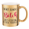 Mug ceramic, gold mirror, 330ml