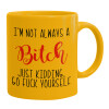Ceramic coffee mug yellow, 330ml