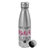 Metallic water bottle, stainless steel, 750ml