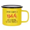Metallic enamel MATT Yellow cup 360ml