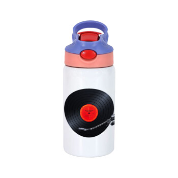 Columbia records bruce springsteen, Παιδικό παγούρι θερμό, ανοξείδωτο, με καλαμάκι ασφαλείας, ροζ/μωβ (350ml)