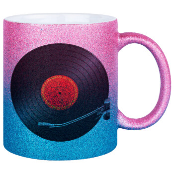 Columbia records bruce springsteen, Κούπα Χρυσή/Μπλε Glitter, κεραμική, 330ml