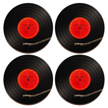Columbia records bruce springsteen, ΣΕΤ x4 Σουβέρ ξύλινα στρογγυλά plywood (9cm)