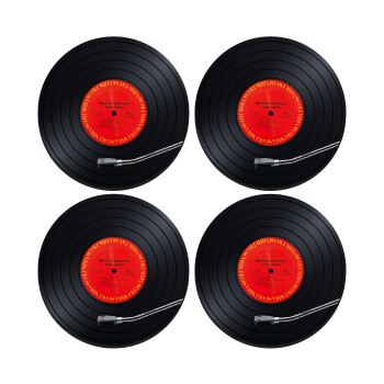 Columbia records bruce springsteen, ΣΕΤ 4 Σουβέρ ξύλινα στρογγυλά (9cm)