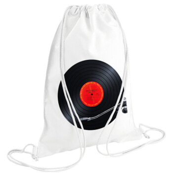 Columbia records bruce springsteen, Backpack pouch GYMBAG white (28x40cm)