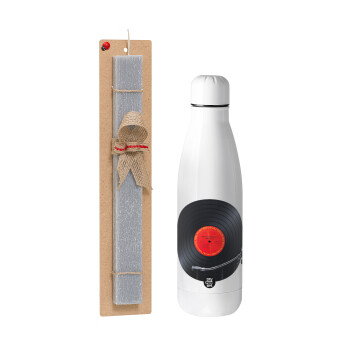 Columbia records bruce springsteen, Easter Set, metallic stainless thermos bottle (500ml) & scented flat Easter candle (30cm) (GRAY)