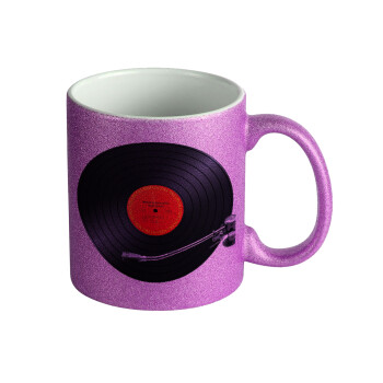 Columbia records bruce springsteen, Κούπα Μωβ Glitter που γυαλίζει, κεραμική, 330ml