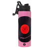 Metallic water bottle with safety lid, 850ml aluminum