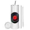 Tumbler stainless steel 600ml, with metal straw & cleaning brush