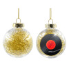 Transparent Christmas tree ball ornament with gold filling 8cm