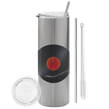 Columbia records bruce springsteen, Tumbler stainless steel Silver 600ml, with metal straw & cleaning brush