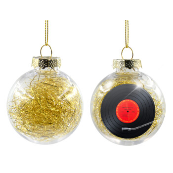 Columbia records bruce springsteen, Χριστουγεννιάτικη μπάλα δένδρου διάφανη με χρυσό γέμισμα 8cm