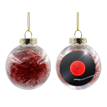 Columbia records bruce springsteen, Χριστουγεννιάτικη μπάλα δένδρου διάφανη με κόκκινο γέμισμα 8cm