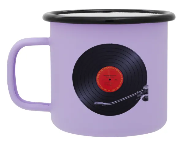 Columbia records bruce springsteen — Metal enamel mug, matte light pastel purple, 360ml