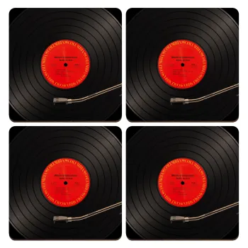 Columbia records bruce springsteen, ΣΕΤ x4 Σουβέρ ξύλινα τετράγωνα plywood (9cm)